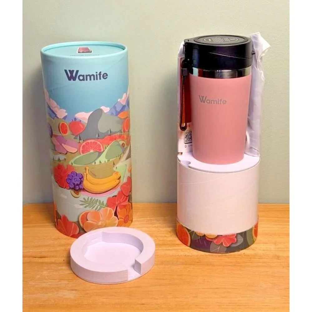 Wamife Portable Blender 16oz - USB-C Rechargeable,Durable Stainless Steel Blades
